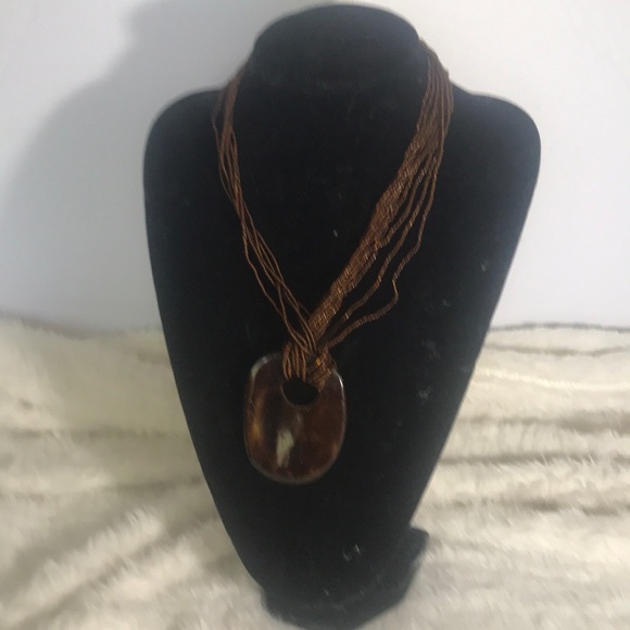 “BROWN BEAD” Boho Style Necklace. - Picture 3 of 8